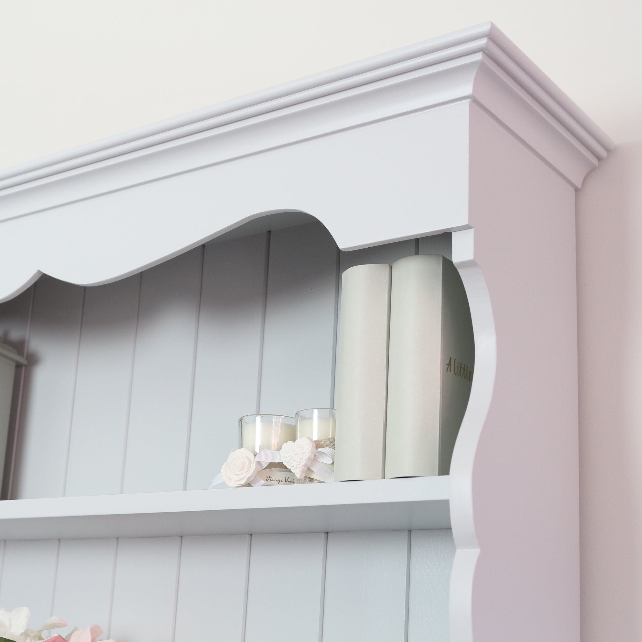 Light Grey Vintage Welsh Dresser - Serenity Roots Furniture Light Grey Vintage Welsh Dresser - Serenity Roots Furniture
