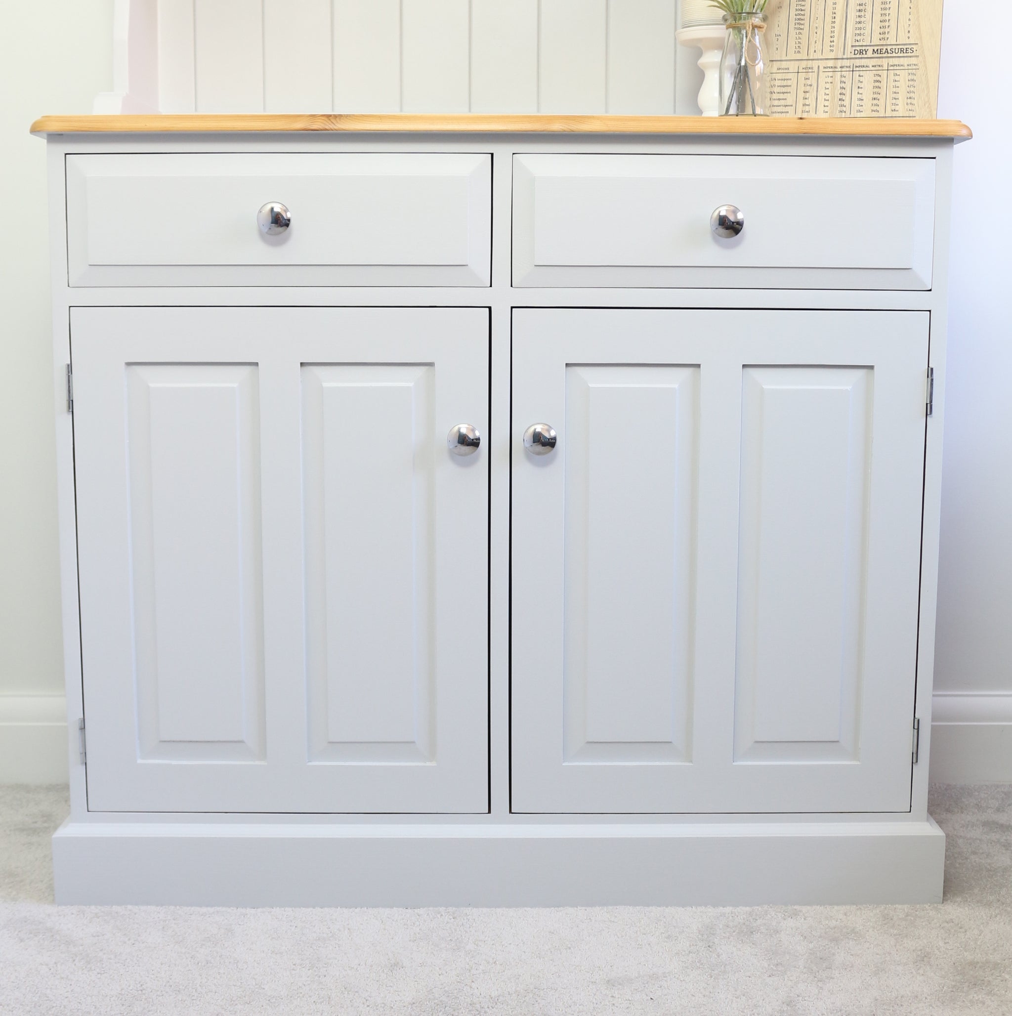 Light Grey Vintage Welsh Dresser - Serenity Roots Furniture Light Grey Vintage Welsh Dresser - Serenity Roots Furniture