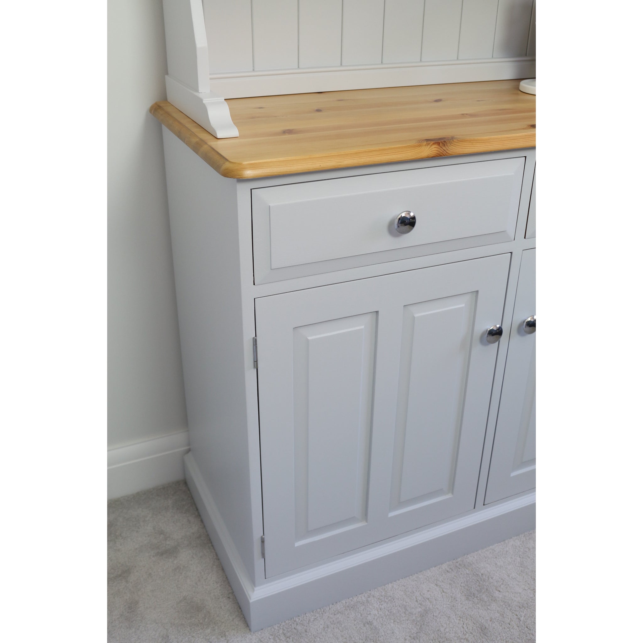 Light Grey Vintage Welsh Dresser - Serenity Roots Furniture Light Grey Vintage Welsh Dresser - Serenity Roots Furniture