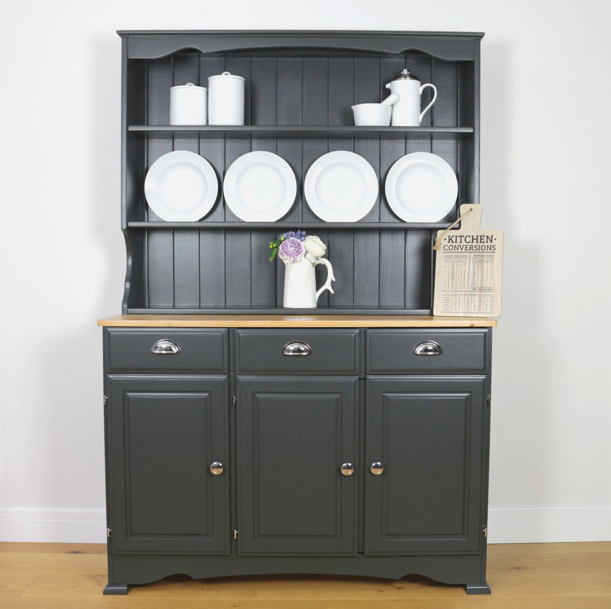 grey painted welsh dresser Lovely professionally upcycled painted vintage Welsh dresser blue