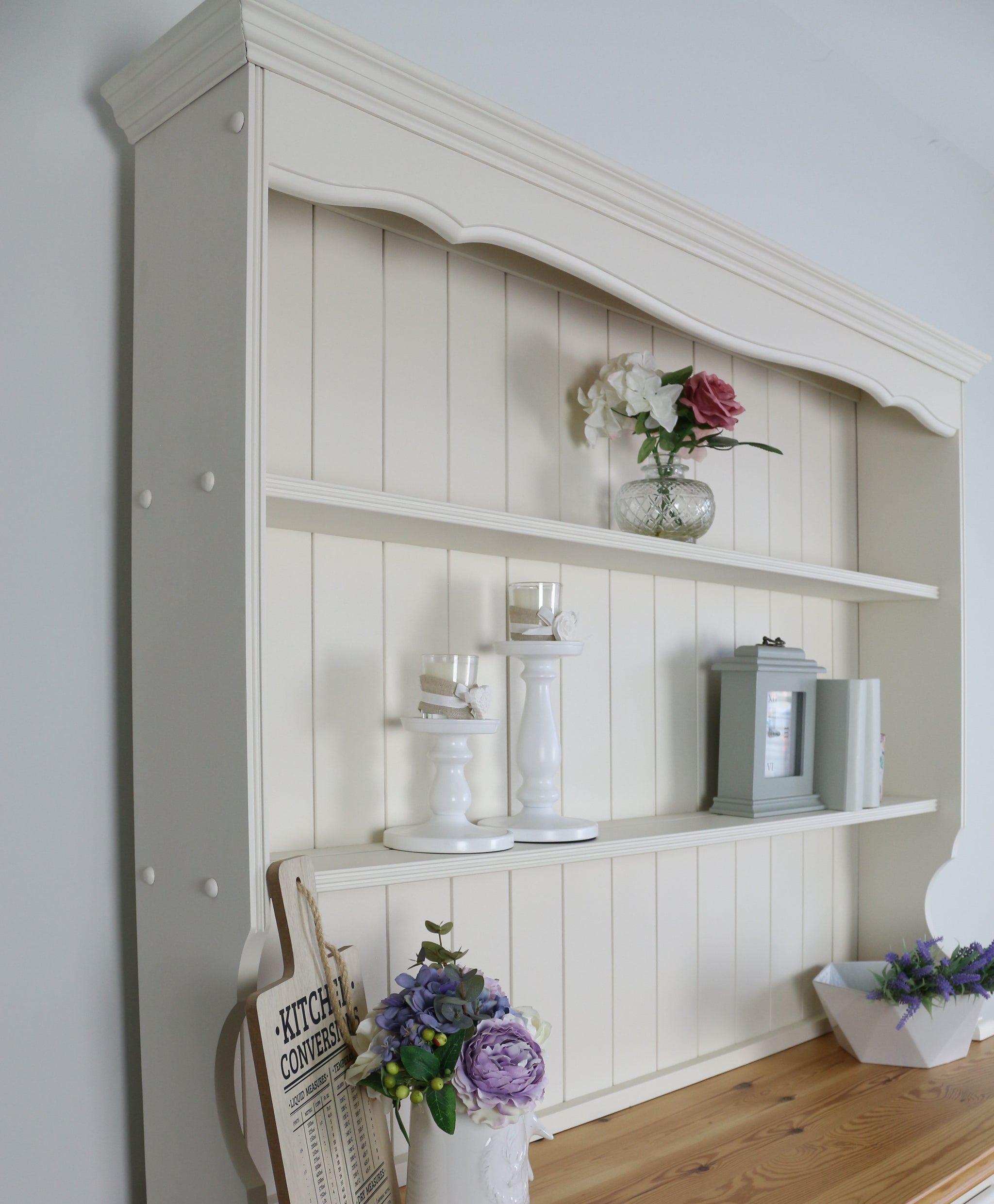 welsh dresser cream SOLD ** - Gorgeous Large Vintage Cream Welsh Dresser - Solid Pine - Little Greene