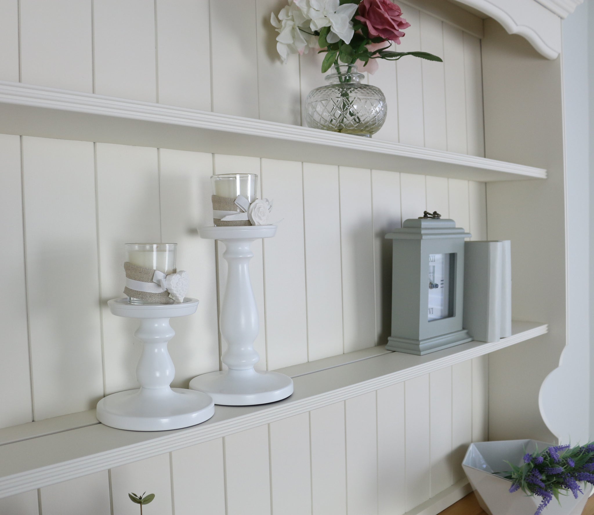 cream painted welsh dresser SOLD Shabby Chic Solid / Hard Wood Welsh Dresser, Top and Bottom, Complete Unit. Hand Painted in Antique White, Clotted Cream. Can Be Custom