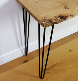 Black Hairpin Legs Oak Table
