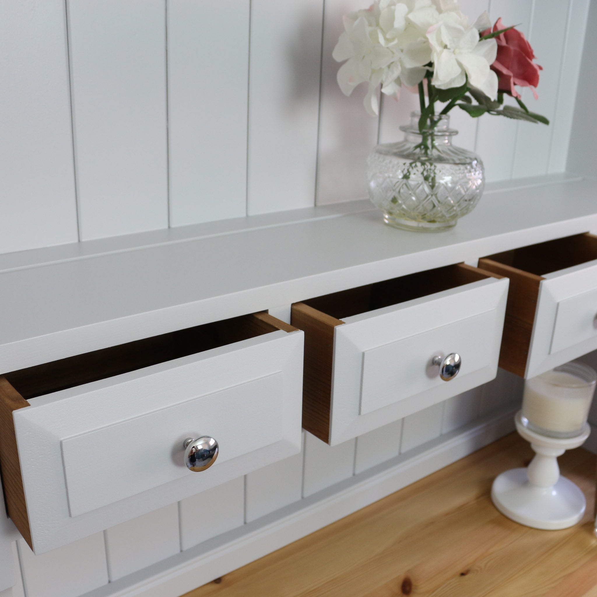 Light Grey Vintage Welsh Dresser - Serenity Roots Furniture Light Grey Vintage Welsh Dresser - Serenity Roots Furniture