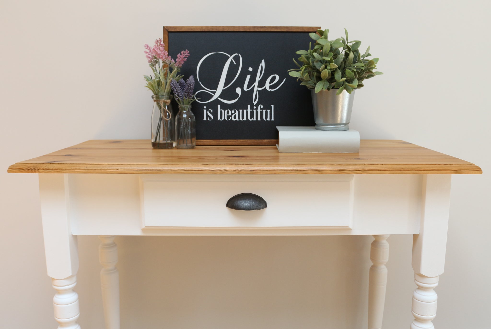 White Pine Side Table Entry Table Console Table